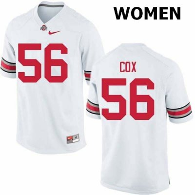 Women's Ohio State Buckeyes #56 Aaron Cox White Nike NCAA College Football Jersey Lifestyle SDC1444TZ